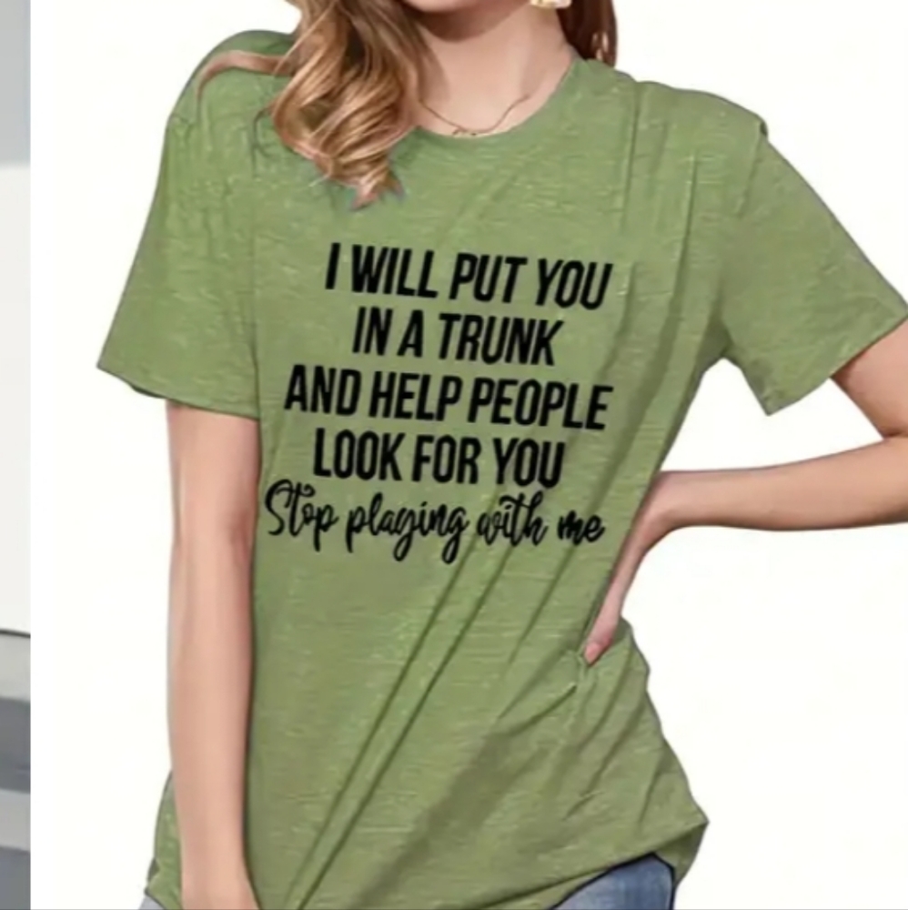 "I Will Put You In A Trunk... " Sz XL(12) NIP Green T-shirt - Picture 4 of 4